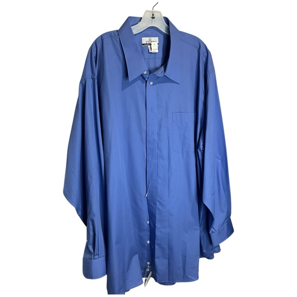 Men's Enro Blue Button-Up Dress Shirt